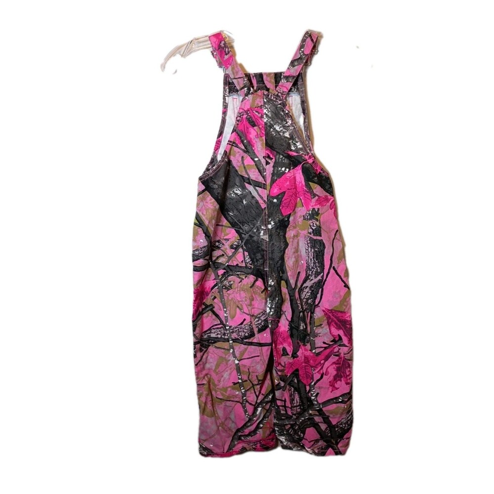 SHEIN Girls' Y2K  Cute Street Fashion Retro Pink Tie-Dye Denim  Bib Coveralls - Picture 6 of 9